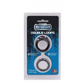 Набор из 2 эрекционных колец MENZSTUFF DOUBLE LOOPS 2 SILICONE RING: одинарного и двойного