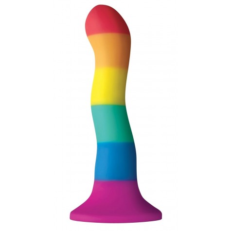 Радужный волнистый фаллоимитатор Colours Pride Edition 6" Wave Dildo - 19 см.